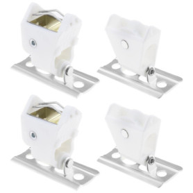 YINETTECH Lot de 2 poulies de renvoi de cordon et 2 mécanismes de verrouillage de cordon pivotants pour stores et stores de mais