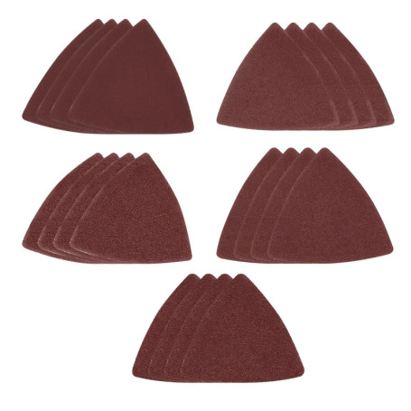 VGOL 50 Accessoires Lot de pour Outils Multifonctions Papier de Verre Triangulaire 80 × 80 Mm Gravier 40/80/120/240 Papier de Ve