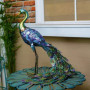 Erpmlyo 1 PCS Métallique Paon Statue Jardin Extérieur, Patio, Terrasse, Porche-Cour Art Décoration Métal