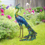 Erpmlyo 1 PCS Métallique Paon Statue Jardin Extérieur, Patio, Terrasse, Porche-Cour Art Décoration Métal