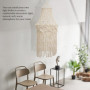 Roundsky Macramé Abat-Jour Suspendu Pendentif Lumière Couverture Moderne Bureau Chambre Salon Pépinière Dortoir Bohème Décor à