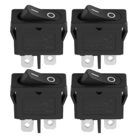 eMagTech Lot de 4 interrupteurs à bascule 2 broches 2 positions 19 x 7 mm 250 VAC 6 A Convient pour prises plates de 4,8 mm