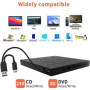 Qumox Graveur DVD CD Externe, Lecteur CD DVD Externe, USB 3.0 Avec 4 Ports USB Et 2 Lecteurs De Cartes TF/SD, Unité CD/DVD Exter