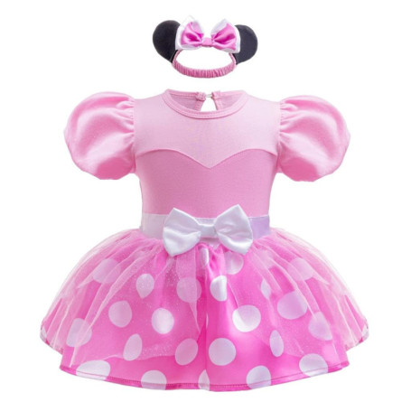 Lito Angels Deguisement Costume Robe Princesse Minnie avec Bandeau pour Bebe Filles Taille 0-3 mois