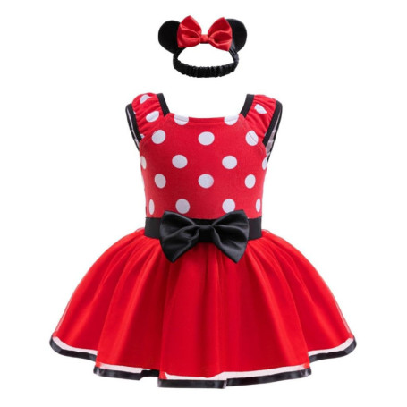 Lito Angels Deguisement Robe Minnie Mouse pour Bebe Filles avec Bandeau Taille 12-18 mois, Rouge