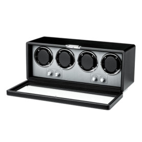 Mcbazel Boîte à Remontre Automatique en Cuir PU Rectangulaire pour 4 Montres, Moteur Ultra-Silencieux avec 4 Cadrans de Montre, 