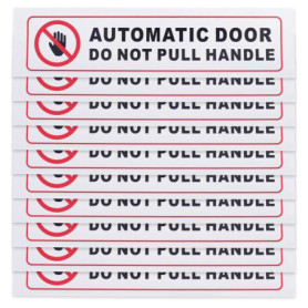 ECSiNG Lot de 10 autocollants pour portes automatiques Do Not Pull Handle Panneau d'avertissement autocollant pour fourgonnette 