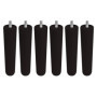Homey Lot de 6 Pieds en Bois pour Base tapissée, cylindriques avec Filetage M10, Hauteur 25 cm, Couleur wengé