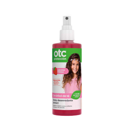 OTC Antipiojos - Spray Démêlant Protect - Arôme de Fraise - Protège Contre les Poux, Démêle et Hydrate les Cheveux - Usage Quoti