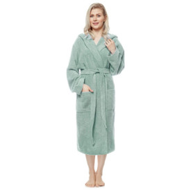 Arus Pandora, Peignoir de bain, longueur mollet, taille femme: XL, taille unisexe: L-XL, Vert clair