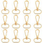 12 mousquetons dorés pivotants, mousquetons pour lanières, porte-clés en métal avec fermoir à griffes pivotantes avec crochets d