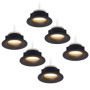 HCFEI Lot 6 Spots LED Encastrables Complet Noir Rond avec Ampoules GU10 Module Blanc Chaud 3000K 5W 430lm eqv. 50W IP20 Dimmable