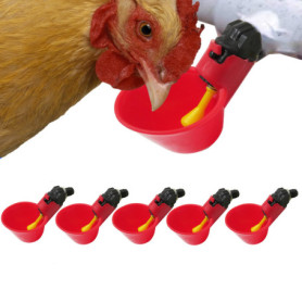 Bogoro 6 PCS Abreuvoir Poules Automatique, Abreuvoirs Automatiques Kit, DIY Abreuvoir Poules, Abreuvoir Poule avec scie à Trou, 