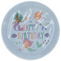 Folat Décoration d'anniversaire Bleue avec paillettes Irisé-Assiettes-Mermaid Magic-23 cm-8 pièces-Vaisselle Sirène Fille Prince