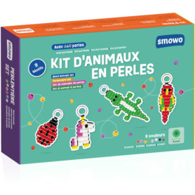 Smowo® Kit de Loisirs Créatifs avec Perles pour 9 Porte-clés Animaux - Cadeau de Bricolage Enfant avec Scoubidou, Perles et Fil,