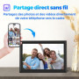 Cadre photo numérique avec Wi-Fi - Écran tactile 10,1" et 160 Go - Application gratuite - Cadre photo numérique - Noir - de Saaf