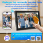 Cadre photo numérique avec Wi-Fi - Écran tactile 10,1" et 160 Go - Application gratuite - Cadre photo numérique - Noir - de Saaf