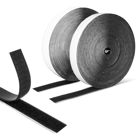 Scratch Autocollant Double Face Extra Fort, Bande Agrippantes Adhésives Ruban Scratch Hook Loop, 10 Mètres Bande à Boucles et Cr