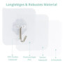 Elalove 24 Crochets Adhésifs Mural Transparents sans Trace pour Porte Serviette Tableau Plafond et Cuisine – Support jusqu'à 10k