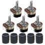 PENGLIN Lot de 5 potentiomètres rotatifs WH138 10 K Ohm avec interrupteur, 5 boutons en alliage noir