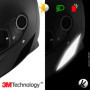 VFLUO - Gamme Stickers Noirs Rétro Réfléchissants - Bandes Casque Moto Shark Spartan - Homologation FR - Technologie 3M™ - Haute