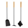 relaxdays 10028780 Ensemble serviteur de cheminée 4 pièces Accessoire Pelle Balai Support grattoir, Noir