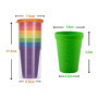 DMZK 8Pcs Gobelets Arc en Ciel Tasses en Plastique pour Enfants, Tasses Portables pour Le Voyage