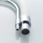Ibergrif M22122-3 Robinet de Cuisine Poignée Double avec Bec Flexible, Mitigeur d'évier 3 Voies, Chrome, Blanc