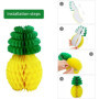 Happium Ananas Lot de 3 décorations en nid d'abeille en papier de 14 pouces Décorations en boule de papier d'ananas pour fête à 