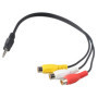 Futheda Câble répartiteur audio prise mâle 3,5 mm vers 3 RCA femelle, câble audio stéréo audio vidéo auxiliaire (rouge/jaune/bla