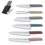 Victorinox Swiss Modern Bloc à couteaux avec 6 couteaux Rempli, 6 pièces, rangement de couteaux de cuisine, en bois, multicolore