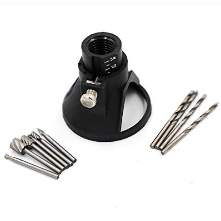 Kit découpe plaque de bois Dremel Outils rotatry Multi HSS forage Fraise Accessoir Précis rotatif à découper Positionneur