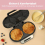 Gaufres Clatronic avec 2 surfaces de cuisson antiadhésives | Gaufres forme coeur, degré de bronzage réglable en continu et feu d