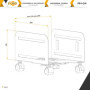 RICOO Support de boîtier PC RH-04 à roulettes Chariot Gaming Tour d'ordinateur Roues verouillable Largeur réglable réhausseur Mo