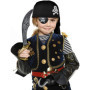 Balinco Set de pirate 4 pièces pour enfants comprenant un chapeau de pirate noir + un sabre + un cache-il + un crochet de pirate