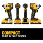 DEWALT - Visseuse à chocs compacte Brushless XR 18V, avec 2 batteries Li-ION 3.0Ah et coffret TSTAK, DCF809L2T-QW