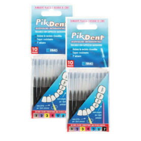 Brossettes interdentaires Pikdent - Noyau en acier revêtu et poils en Tynex - Taille 7 Noir 1,2 Mm Conique - 20 Brossettes