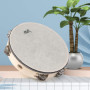 AKLOT 10"Tambourin Tambour 8 paires Double Row Metal Bell Jingles Hêtre Percussion Instrument éducatif musical pour Party Dance 