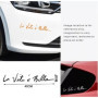 WOO Girl 1 autocollant La Vita é Bella en PVC sur film de transfert - Pas de fond blanc nécessaire - La vie est belle pour le tu