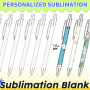 LATERN 20 Pièces Stylos à Bille à Sublimation, 14CM Stylo à Transfert Thermique Vierge Stylo à Bille Rétractable Aluminium Clip 
