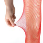 GADITIEK Lot de 3 Collants Résille Rouge Carnaval (Grande, Moyenne, Petite Maille)