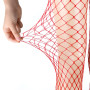 GADITIEK Lot de 3 Collants Résille Rouge Carnaval (Grande, Moyenne, Petite Maille)