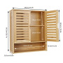 unho Meuble Salle de Bain Mural: Armoire Toilette Suspendu en Bambou Naturel Placard WC 2 Portes Rangement Cuisine Murale avec É