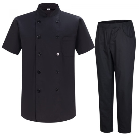 MISEMIYA - Veste et Pantalon Cuisinier Homme - Veste de Chef Homme - Uniforme Hosteleria - Ref.8421-8312