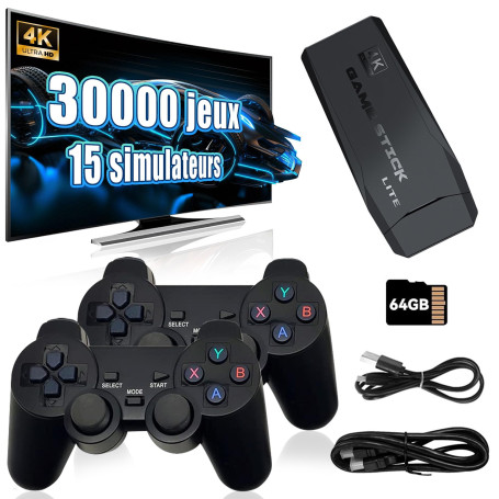KINMRIS Console de Jeux Rétro 30 000+ Jeux 15 Émulateurs, Plug & Play HD 4K, Console Portable Rétro pour Enfants et Adultes