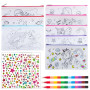 ZIGefofo 12 Pièces Pochette en Tissu Zippée Enfant Bricolage DIY Personnalisable Trousse de Maquillage en Toile Trousses à Crayo