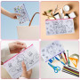 ZIGefofo 12 Pièces Pochette en Tissu Zippée Enfant Bricolage DIY Personnalisable Trousse de Maquillage en Toile Trousses à Crayo