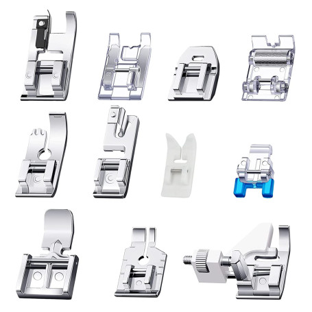 11Pcs Pied Presseur Machine à Coudre,Pieds de Biche,Machine à Coudre Kit Pieds de Biche Multifonctionnel,pour Machines à Coudre 