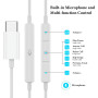 Écouteurs Filaires USB-C pour iPhone 16/15 Écouteurs Intra-Auriculaires Hi-FI Stéréo USB C avec Microphone et Contrôle du Volume