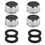 4PCS Économiseur d'Eau pour Robinet M24 avec Débit 5L/min, Mousseur Robinet en Laiton Chromé avec Filtre Anticalcaire Intégré, E
